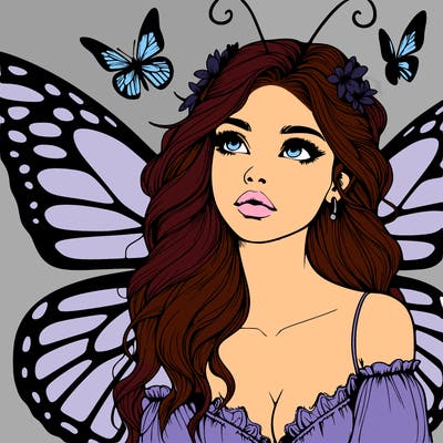 butterfly fairy realistic girl