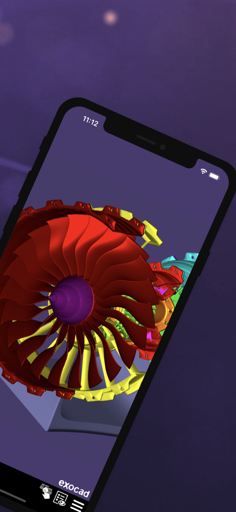 exocad webview - exocad webview를 사용하여 스마트폰에 표시된 정교한 3D 기계 터빈 모델