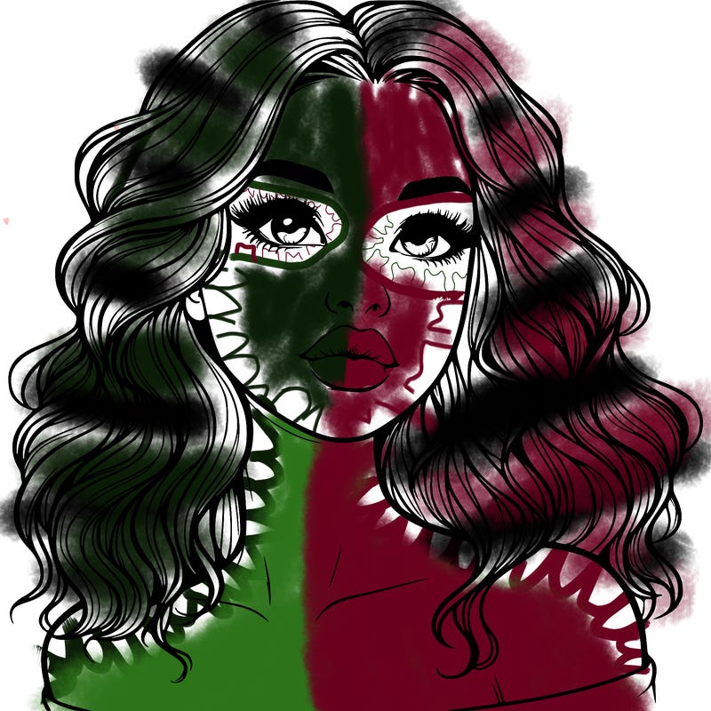 realistic girl with wavy hair and lips