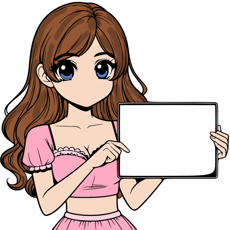 realistic pretty girl holding blank sign