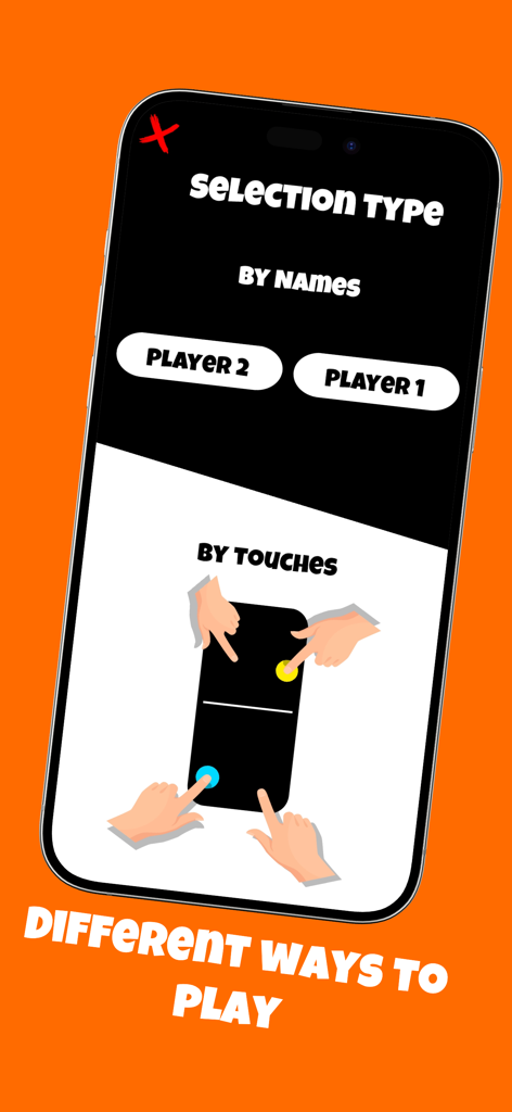 Kiss or Dare: Spicy - 名前またはタッチでゲームモードを選択するアプリのインターフェース。