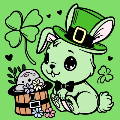 st. patrick's day, bunny.