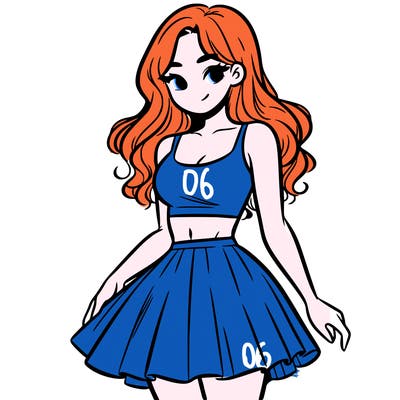 woman in a skirt and crop top