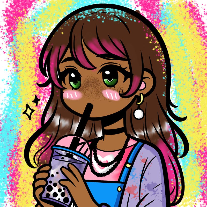 teenage girl drinking boba