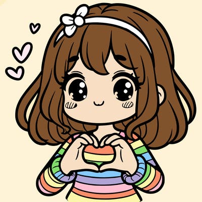 cute girl making a heart