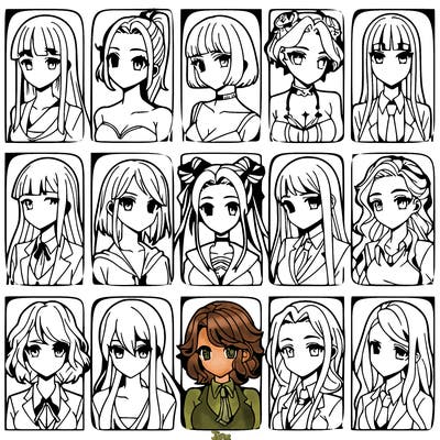 girls that look diffrent anime