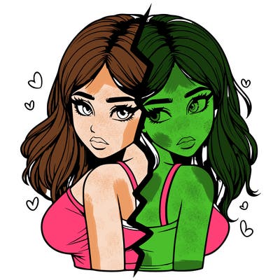 realistic girl split