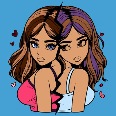 realistic girl split