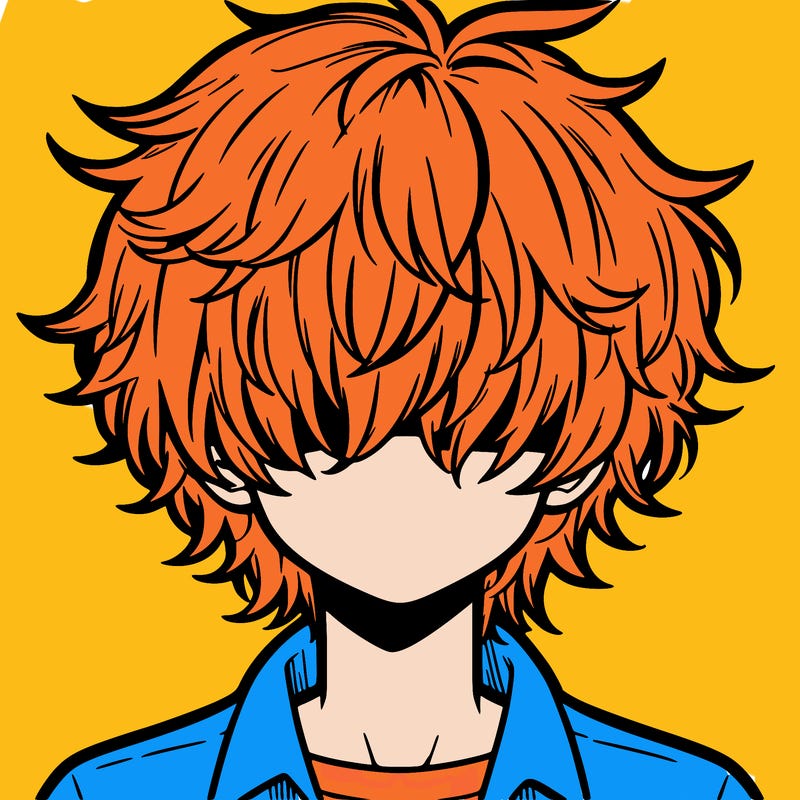 manga boy fluffy hair covering his eyes
