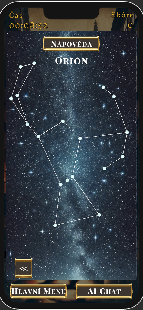 Enigma City Adventure - Orion constellation puzzle in the Enigma City Adventure mobile game.