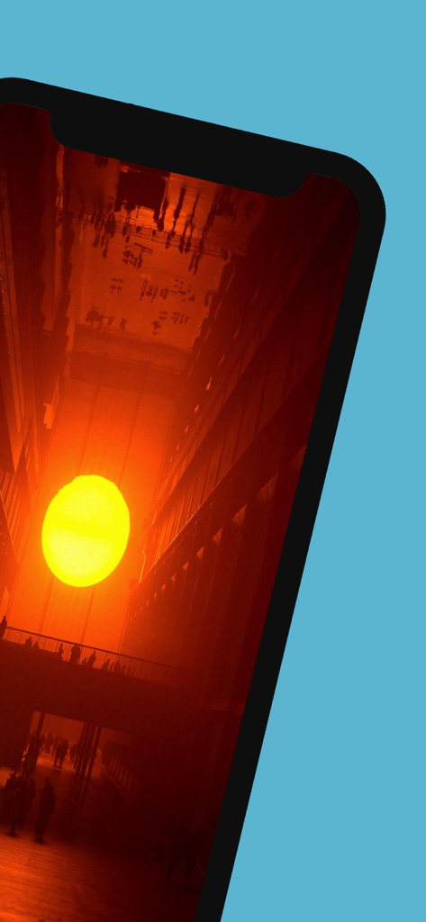 Tate Modern Visitor Guide - Screenshot of the Tate Modern Visitor Guide app featuring the Turbine Hall installation