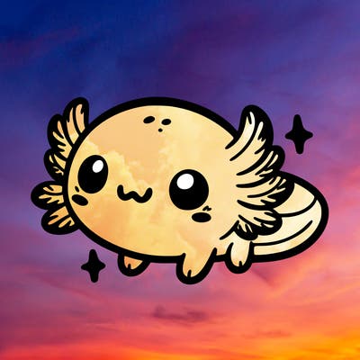 cute easy baby axolotl