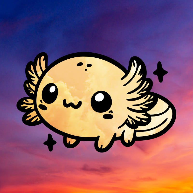 cute easy baby axolotl