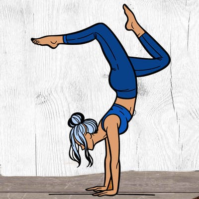 a woman doing a handstand