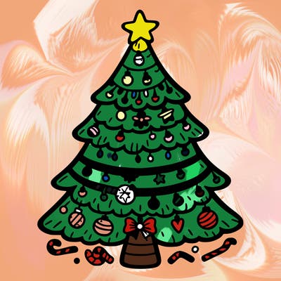 christmas tree with lots of details