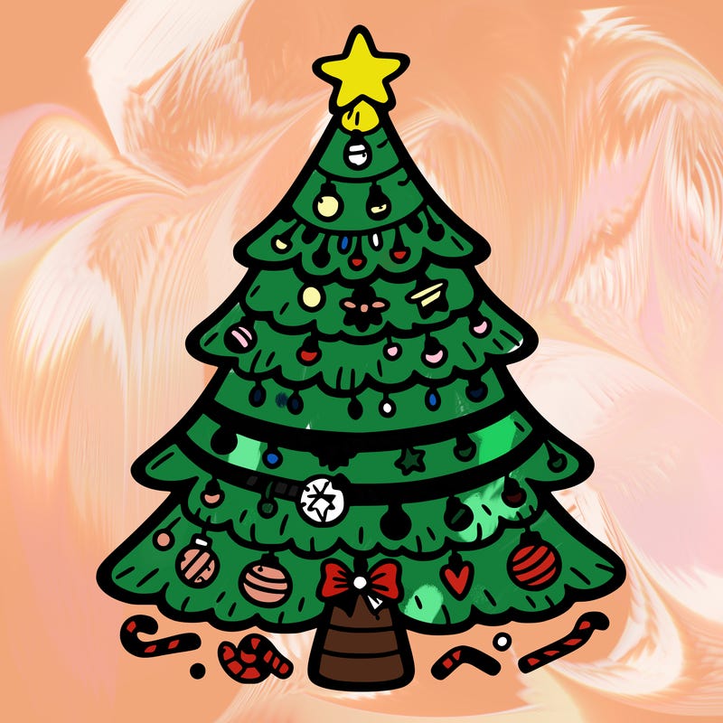 christmas tree with lots of details