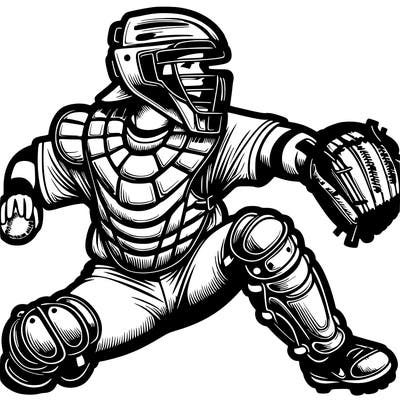 softballl catcher realistic