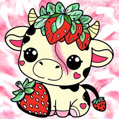 cute strawberry cow