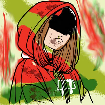 a realistic girl in a hoodie