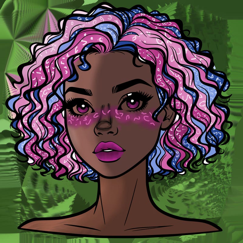 realistic woman with really short curly hair