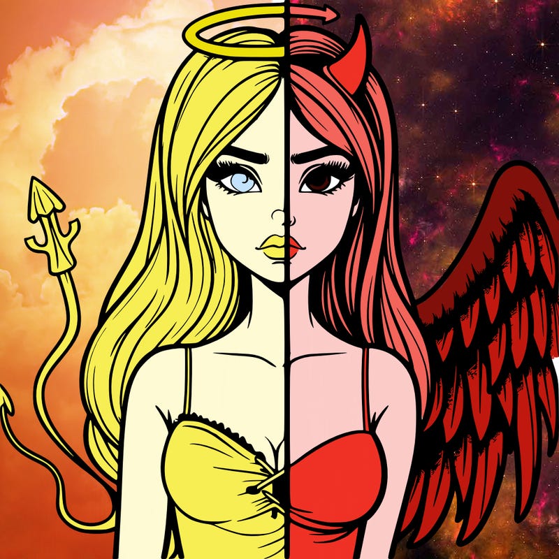 devil vs angel realistic girl