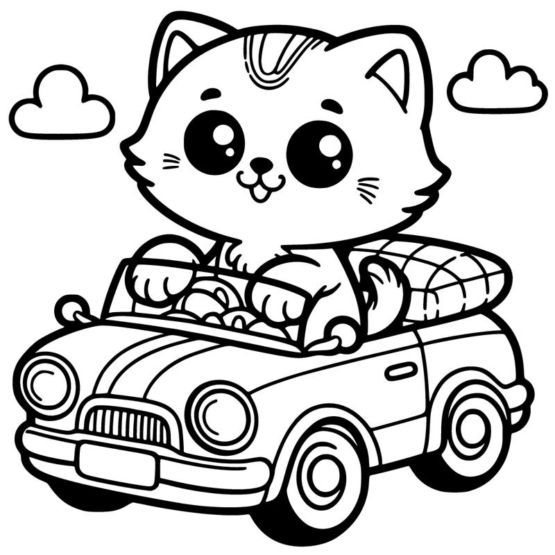 kitten in a car