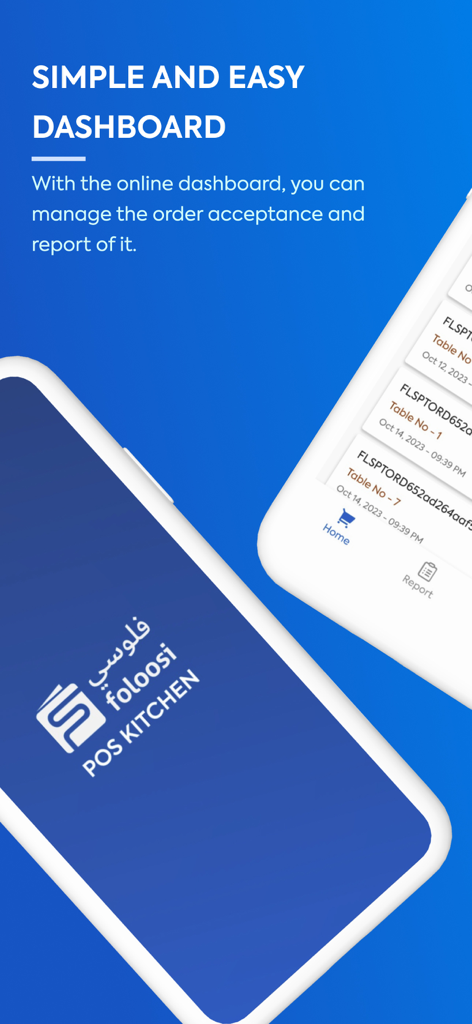 Interface of the Kitchen App showing a digital dashboard for managing restaurant orders
