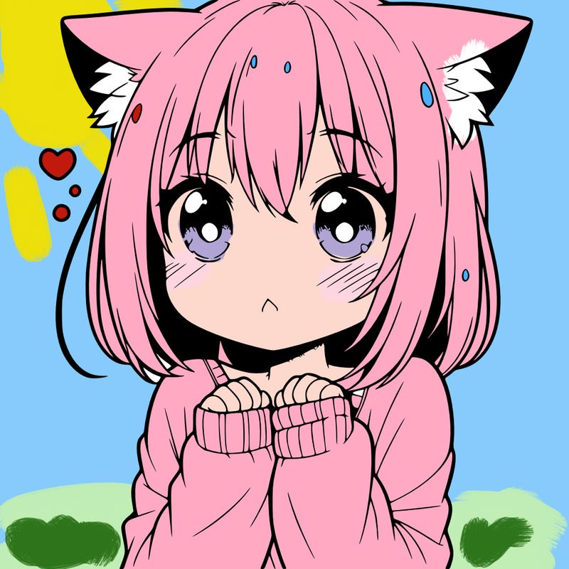 shy anime catgirl