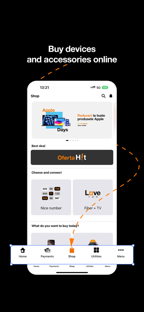 My Orange Moldova - My Orange Moldova mobile app shop interface for buying devices and telecom services online