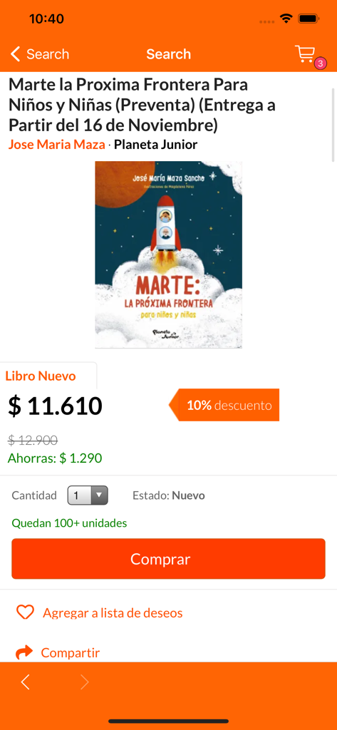 BuscaLibre - Product page for a Spanish children book on the BuscaLibre app