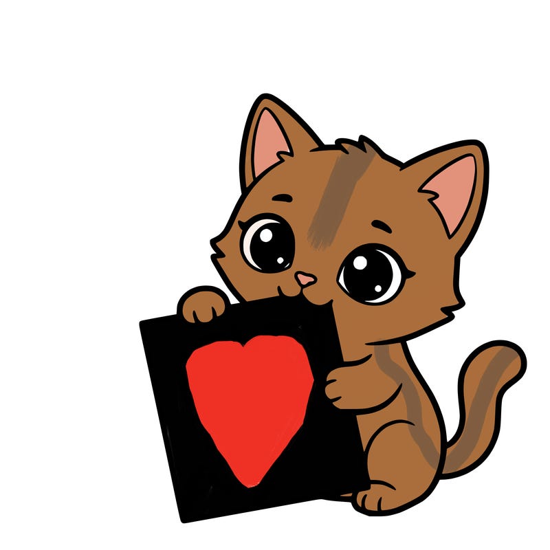 a small cat with a blank sheet of paper in its hand. the cat is sooooooo cute!