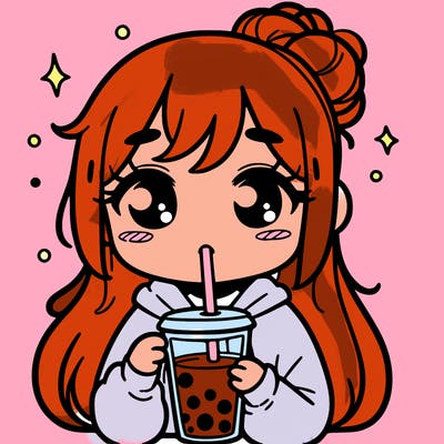 girl drinking boba