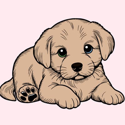 a cute realistic puppy