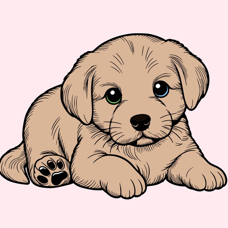 a cute realistic puppy