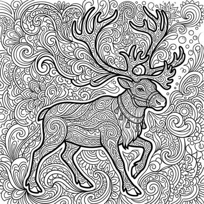 Embark on a vibrant coloring journey with this mesmerizing psychedelic Sami Reindeer template. Its intricate patterns and flowing designs offer a unique and engaging artistic escape for all ages.