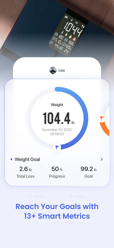 RENPHO Health - RENPHO Health app screen displaying weight tracking and goal progress