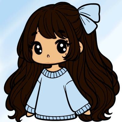 cute girl with long hair