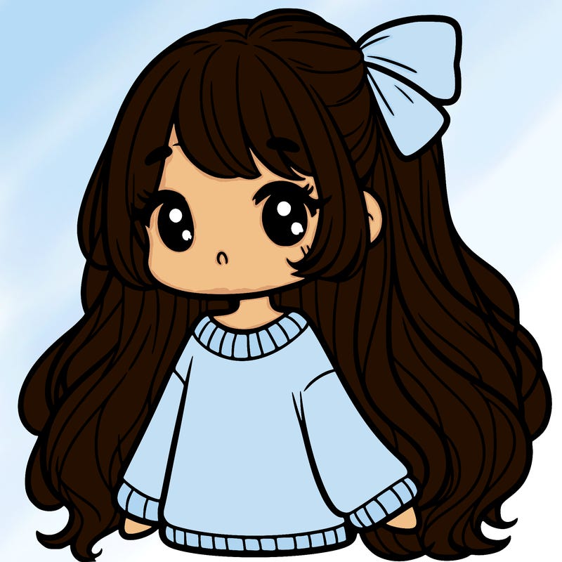 cute girl with long hair