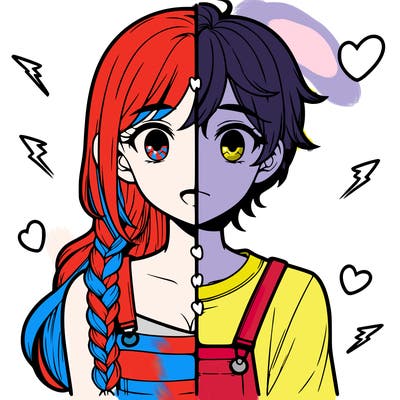 realistic girl boy split