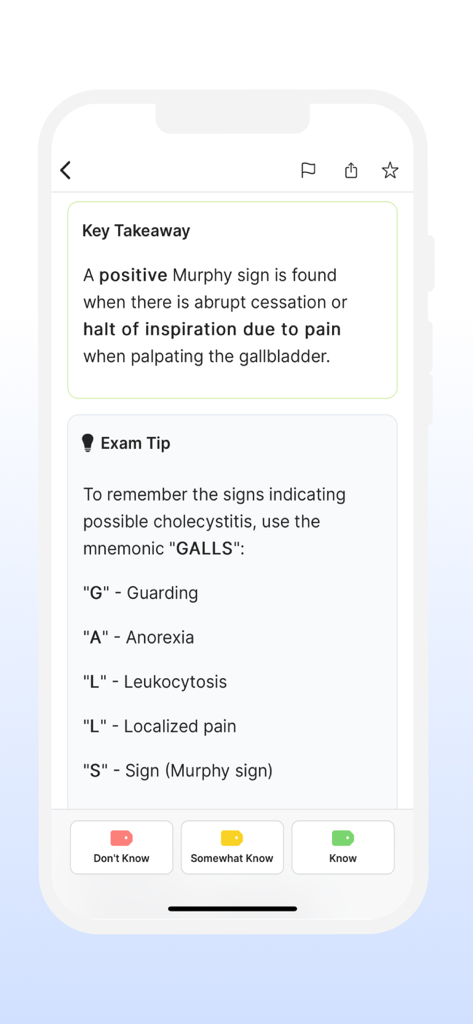 FNP Exam Mastery | Prep 2026 - FNP Exam Mastery app interface showing a medical study tip and mnemonic for nurse practitioners