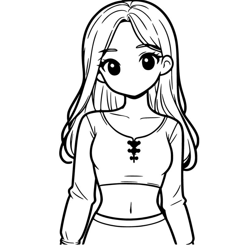 girl in crop top long sleeve