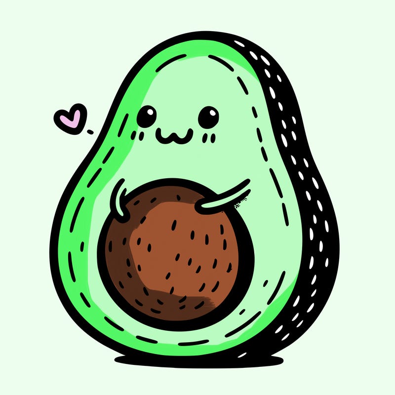 an avocado hugging an avocado