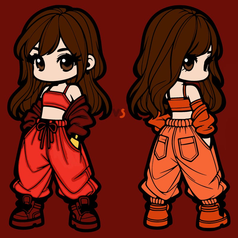 girl in crop top and baggy pants