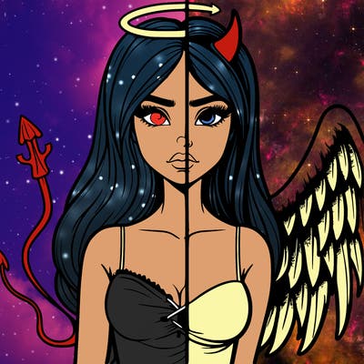 devil vs angel realistic girl