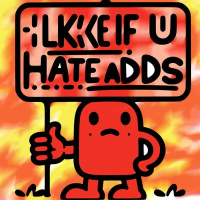 sign that says like if u hate adds