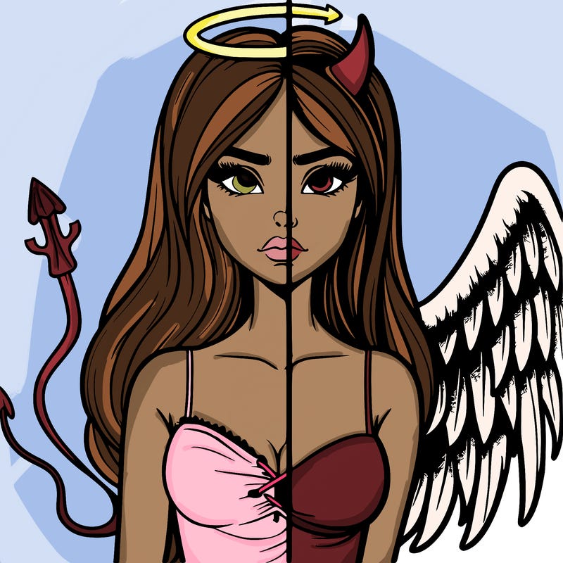 devil vs angel realistic girl