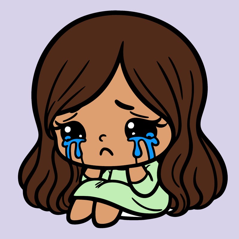 a sad girl crying
