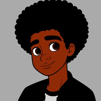 teen boy with afro