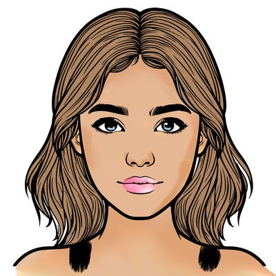 realistic girl with nose