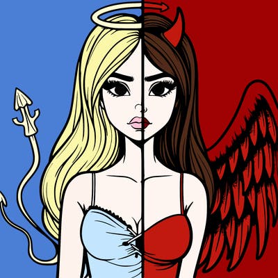 devil vs angel realistic girl